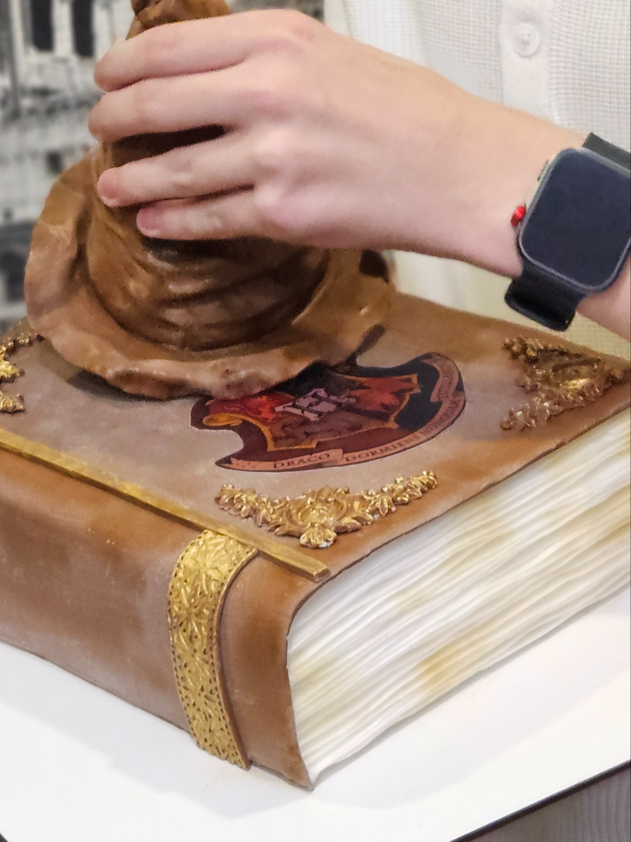 Торт "Книга с распределяющей шляпой" - фото8